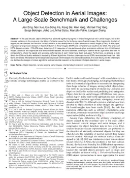 Object Detection in Aerial Images: A Large-Scale Benchmark and
  Challenges