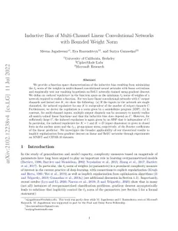 Inductive Bias of Multi-Channel Linear Convolutional Networks with
  Bounded Weight Norm