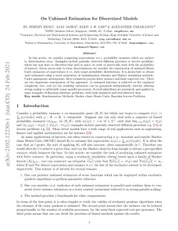 On Unbiased Estimation for Discretized Models