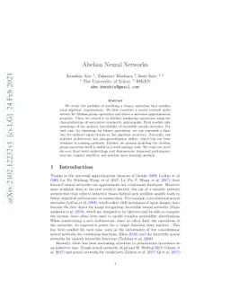 Abelian Neural Networks