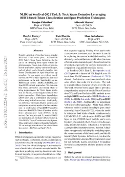 NLRG at SemEval-2021 Task 5: Toxic Spans Detection Leveraging BERT-based
  Token Classification and Span Prediction Techniques