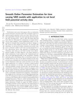 Smooth Online Parameter Estimation for time varying VAR models with
  application to rat's LFP data