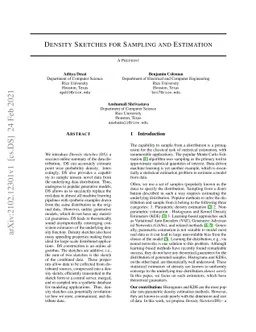 Density Sketches for Sampling and Estimation