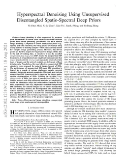 Hyperspectral Denoising Using Unsupervised Disentangled Spatio-Spectral
  Deep Priors