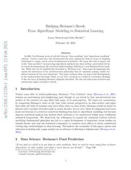 Bridging Breiman's Brook: From Algorithmic Modeling to Statistical
  Learning