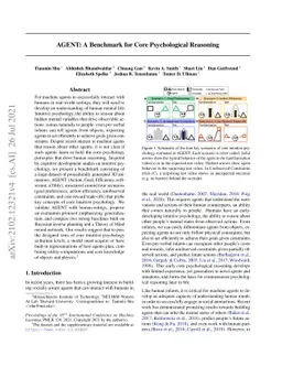 AGENT: A Benchmark for Core Psychological Reasoning
