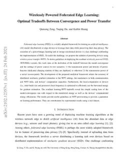 Wirelessly Powered Federated Edge Learning: Optimal Tradeoffs Between
  Convergence and Power Transfer