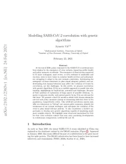Modelling SARS-CoV-2 coevolution with genetic algorithms