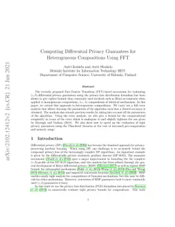 Computing Differential Privacy Guarantees for Heterogeneous Compositions
  Using FFT