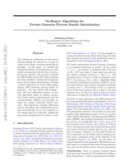 No-Regret Algorithms for Private Gaussian Process Bandit Optimization