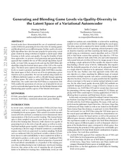 Generating and Blending Game Levels via Quality-Diversity in the Latent
  Space of a Variational Autoencoder