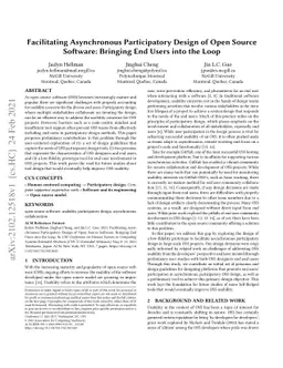 Facilitating Asynchronous Participatory Design of Open Source Software:
  Bringing End Users into the Loop