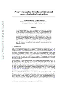 Preserved central model for faster bidirectional compression in
  distributed settings