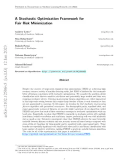 A Stochastic Optimization Framework for Fair Risk Minimization