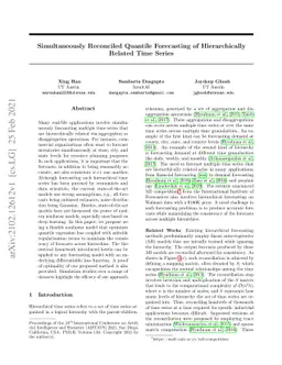 Simultaneously Reconciled Quantile Forecasting of Hierarchically Related
  Time Series