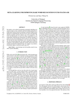 Meta-Learning for improving rare word recognition in end-to-end ASR