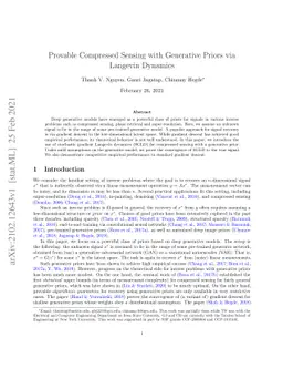 Provable Compressed Sensing with Generative Priors via Langevin Dynamics