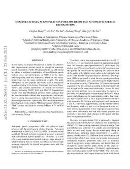 MixSpeech: Data Augmentation for Low-resource Automatic Speech
  Recognition
