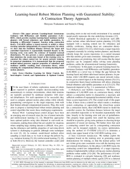 Learning-based Robust Motion Planning with Guaranteed Stability: A
  Contraction Theory Approach