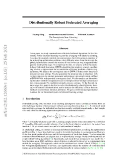 Distributionally Robust Federated Averaging