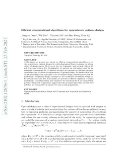 Efficient computational algorithms for approximate optimal designs