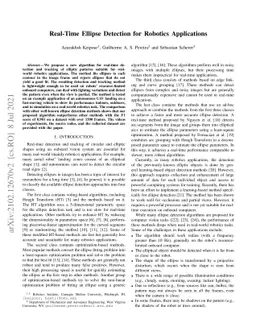 Real-Time Ellipse Detection for Robotics Applications