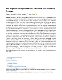 File fragment recognition based on content and statistical features
