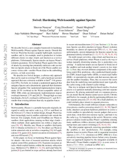 Swivel: Hardening WebAssembly against Spectre