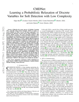 CMDNet: Learning a Probabilistic Relaxation of Discrete Variables for
  Soft Detection with Low Complexity