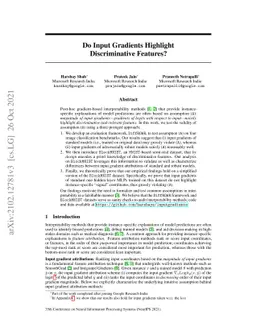 Do Input Gradients Highlight Discriminative Features?