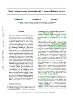 Mixed Variable Bayesian Optimization with Frequency Modulated Kernels