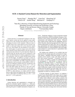 SCD: A Stacked Carton Dataset for Detection and Segmentation