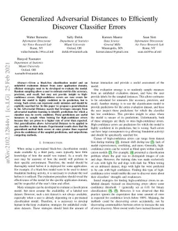 Generalized Adversarial Distances to Efficiently Discover Classifier
  Errors
