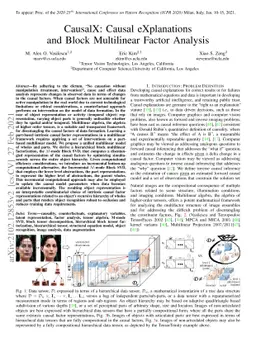CausalX: Causal Explanations and Block Multilinear Factor Analysis