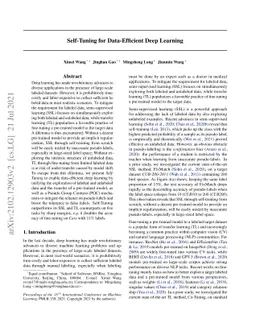 Self-Tuning for Data-Efficient Deep Learning