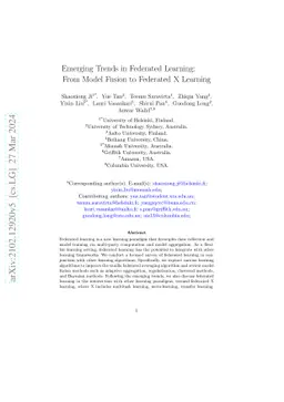 Emerging Trends in Federated Learning: From Model Fusion to Federated X
  Learning