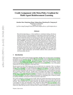 Credit Assignment with Meta-Policy Gradient for Multi-Agent
  Reinforcement Learning