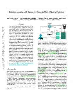 Imitation Learning with Human Eye Gaze via Multi-Objective Prediction