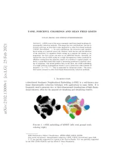t-SNE, Forceful Colorings and Mean Field Limits