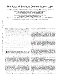 The PetscSF Scalable Communication Layer