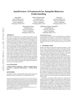 AutoPreview: A Framework for Autopilot Behavior Understanding