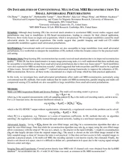 On Instabilities of Conventional Multi-Coil MRI Reconstruction to Small
  Adverserial Perturbations