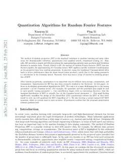 Quantization Algorithms for Random Fourier Features