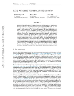Task-Agnostic Morphology Evolution