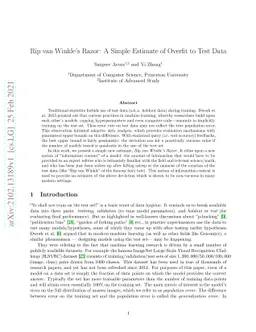 Rip van Winkle's Razor: A Simple Estimate of Overfit to Test Data