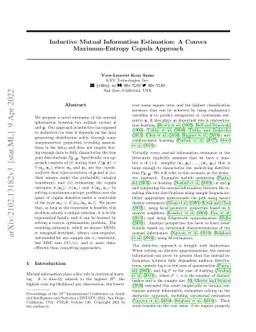 MIND: Inductive Mutual Information Estimation, A Convex Maximum-Entropy
  Copula Approach