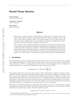 Named Tensor Notation