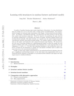 Learning with invariances in random features and kernel models