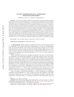 Cyclic Coordinate Dual Averaging with Extrapolation