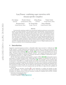 LazyTensor: combining eager execution with domain-specific compilers
